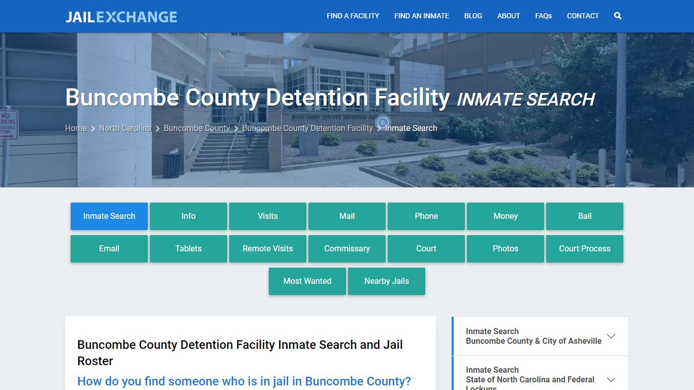 Buncombe County Detention Facility Inmate Search - Jail Exchange